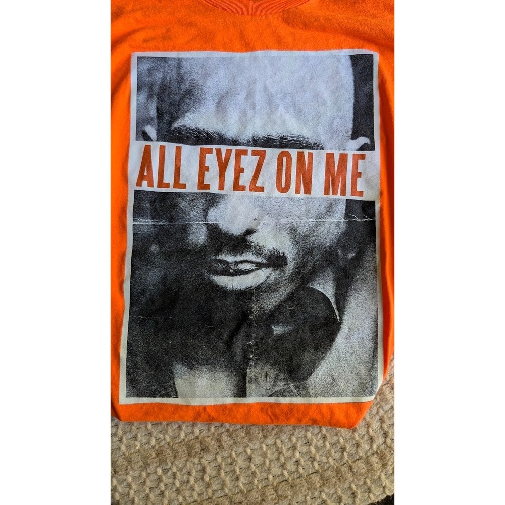 Tupac 2Pac T Shirt 3XL Unisex All Eyez On Me Portrait  Orange